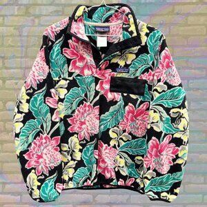RARE Vintage Patagonia Floral Snap-T Fleece Y2K Pullover – Bold Floral Print
